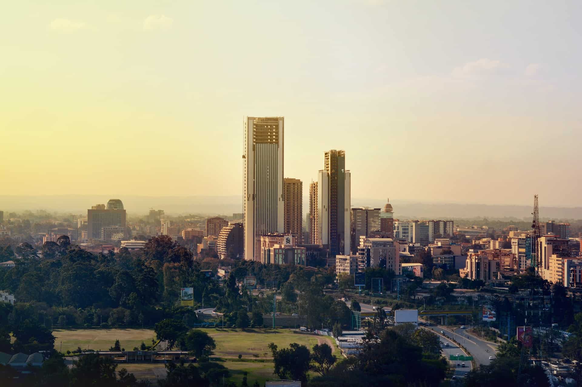 The Nairobi skyline showing the new GTC towers