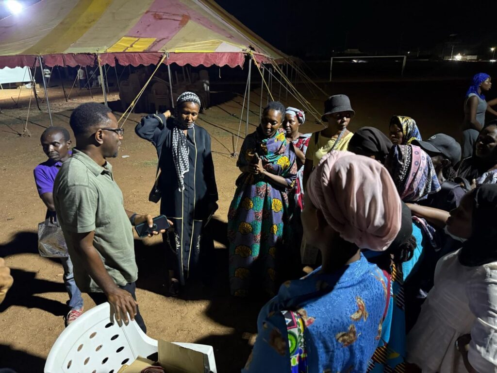 Evening outreach with a village community