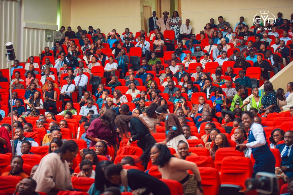 The plenary hall filled with delegates on Sabbath